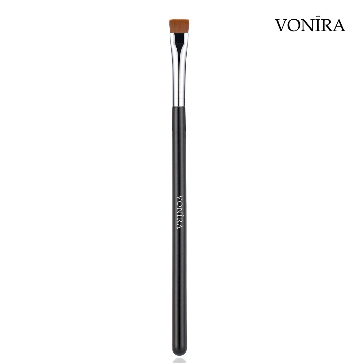 Vonira Beauty Precision Flat Sharp Firm Eyeliner Brush With Silver Copper Ferrule Black Handle Custom Private Label Service - Image 3