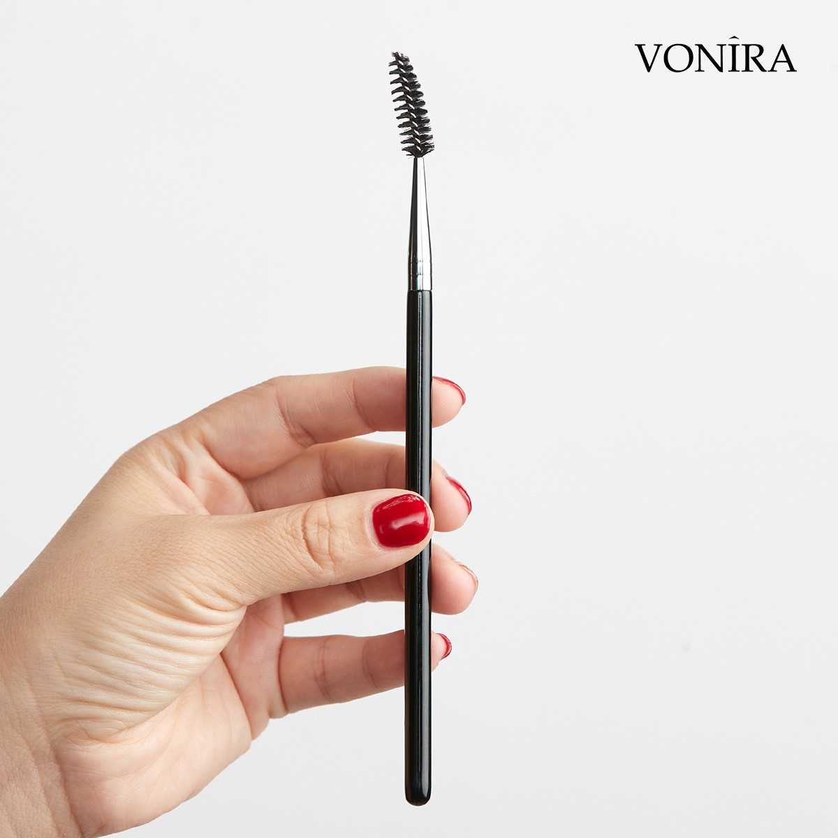 Vonira Beauty Pro Eye Brow Mascara Screw Spoolie Lash Brush With Silver Copper Ferrule Black Handle Custom Private Label Service - Image 1