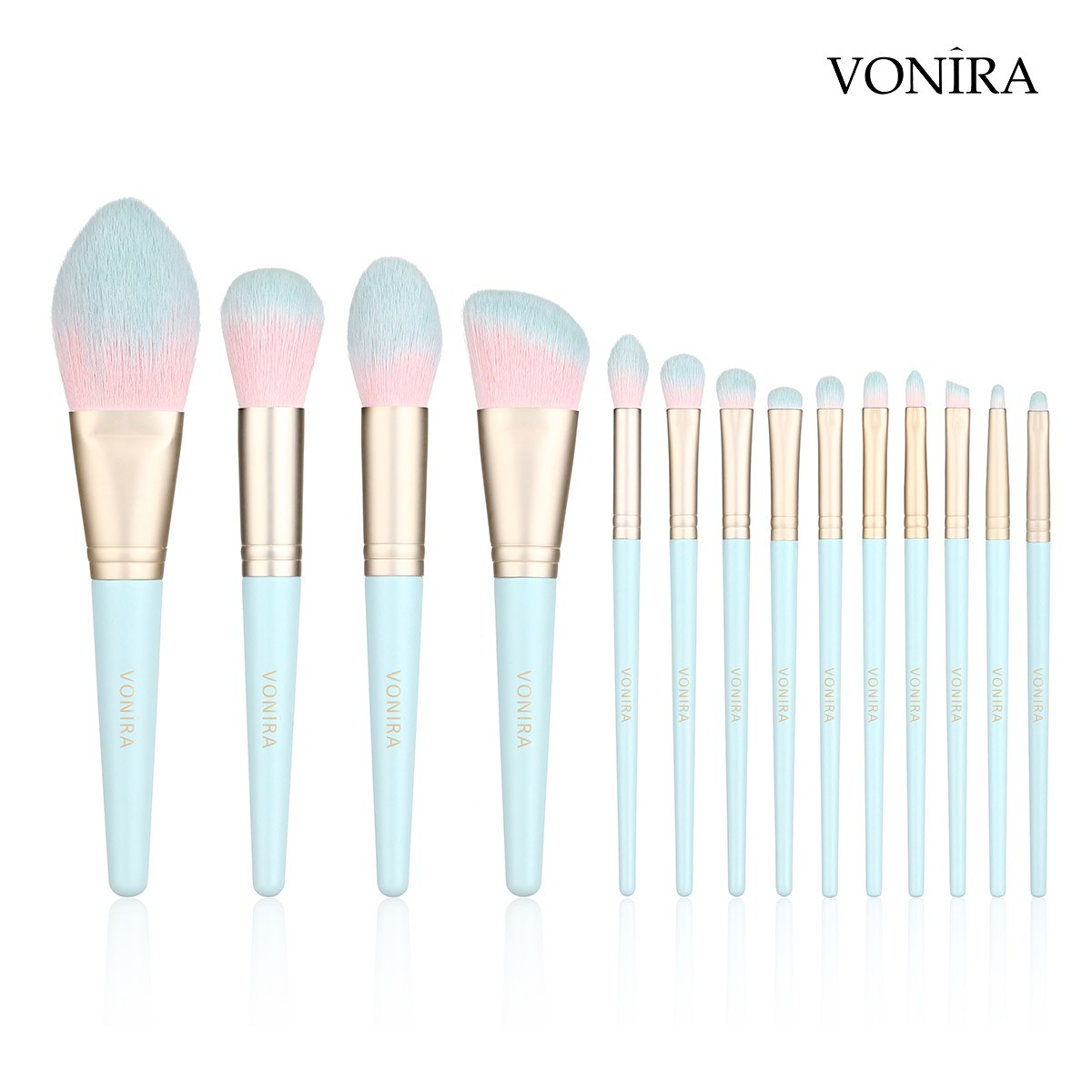 Vonira Beauty Professional 14 Pieces Corn Fiber Makeup Brushes Set