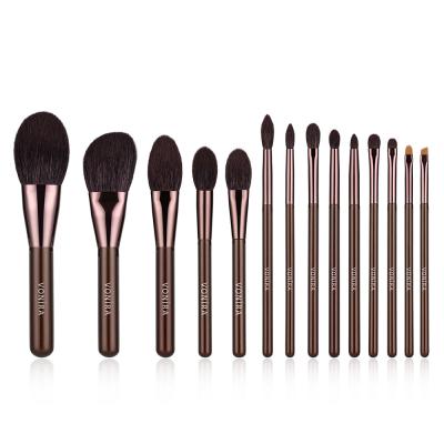 Vonira Beauty Wholesale High Quality Professional 14 Pieces Natural Animal Goat Hair Makeup Artist Brush Set