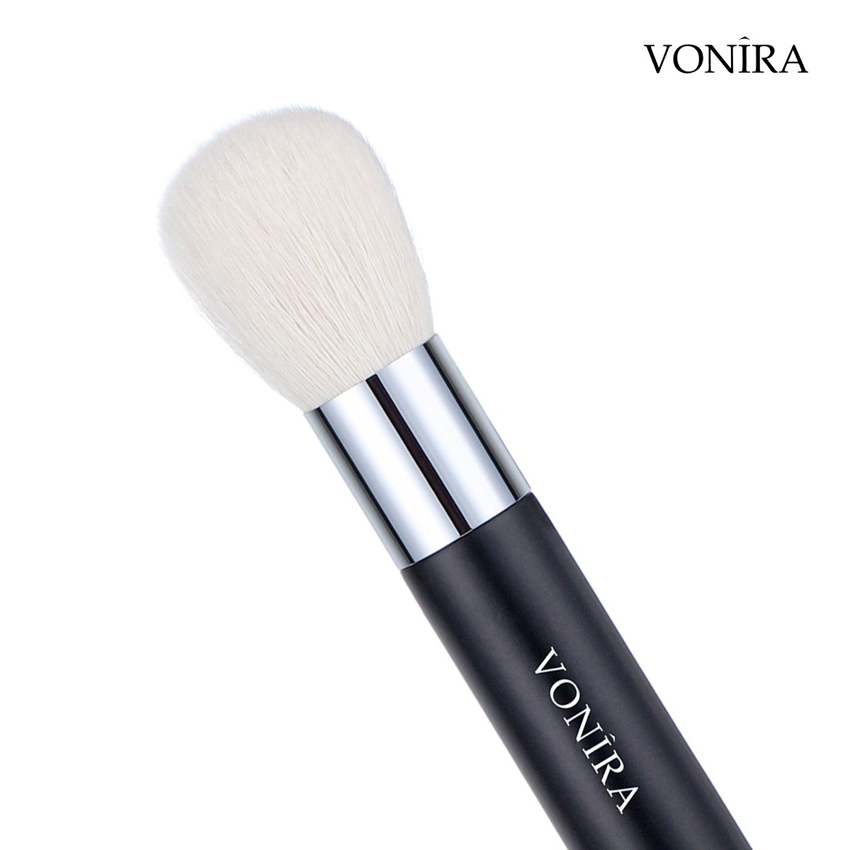 Vonira Beauty Short Handle Face Powder Blush Bronzer Makeup Brush With Copper Ferrule Natrual Hair OEM Custom Private Label LOGO - Image 3