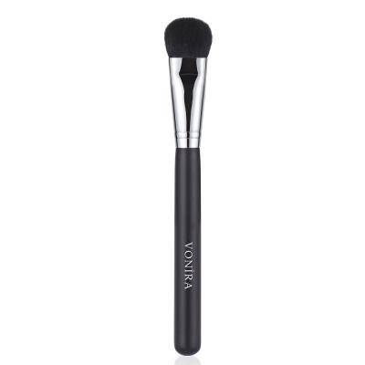 Vonira Beauty Short Dense Cheek Multi Task Detail Powder Brush With Silver Copper Ferrule Black Handle Custom Private Label Service