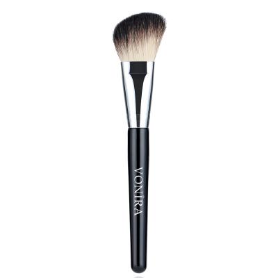 Vonira Beauty Soft Natural Animal Goat Hair Makeup Angled Blush Brush Contouring With Silver Copper Ferrule