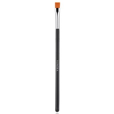 Vonira Beauty Square Flat Eye Liner Makeup Brush With Silver Copper Ferrule Long Black Handle Custom Private Label Service