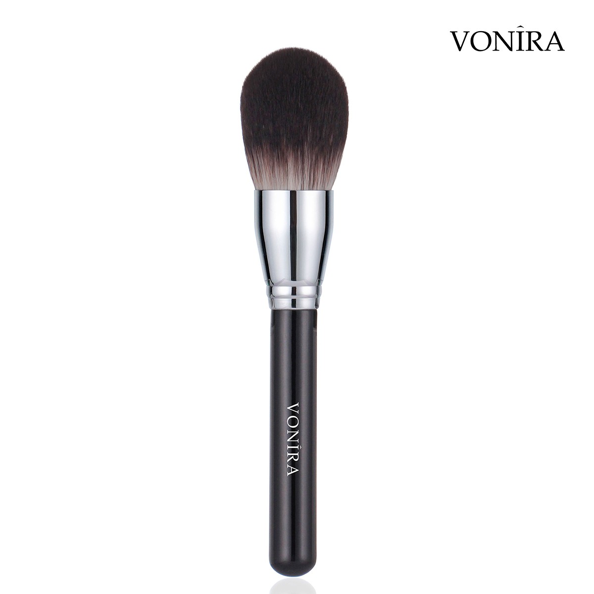 Vonira Beauty Super Large Dome Makeup Face Powder Brush With Silver Brass Ferrule Birch Wooden Handle Custom Logo OEM Service