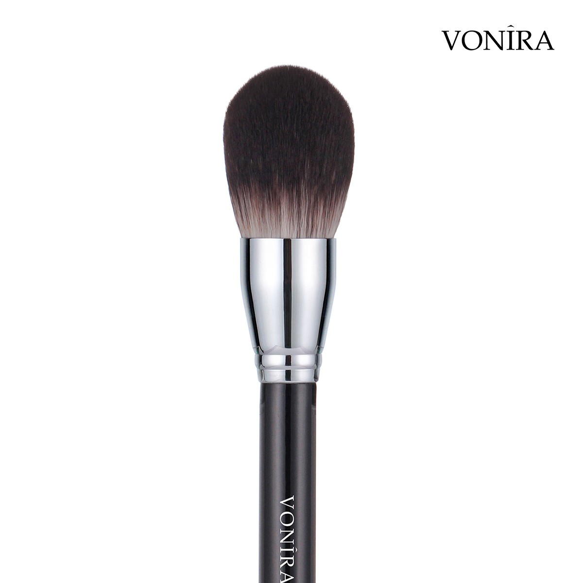 Vonira Beauty Super Large Dome Makeup Face Powder Brush With Silver Brass Ferrule Birch Wooden Handle Custom Logo OEM Service
