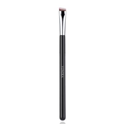 Vonira Beauty Wholesale Angled Brow Line Brush With Silver Copper Ferrule Black Handle Custom Private Label Service