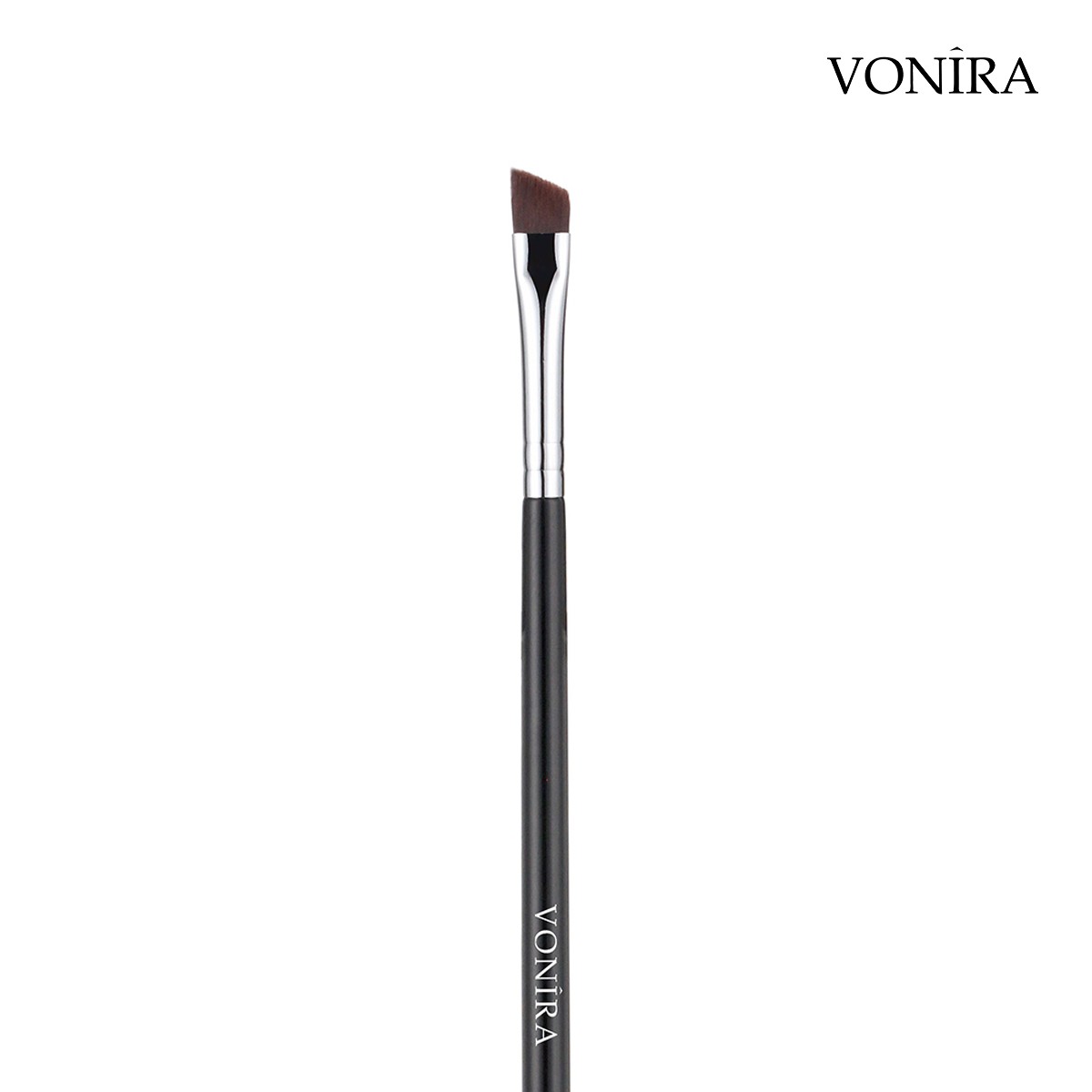 Vonira Beauty Wholesale Angled Eye Liner Brow Brushes With Silver Copper Ferrule Black Handle Custom Private Label Service - Image 2