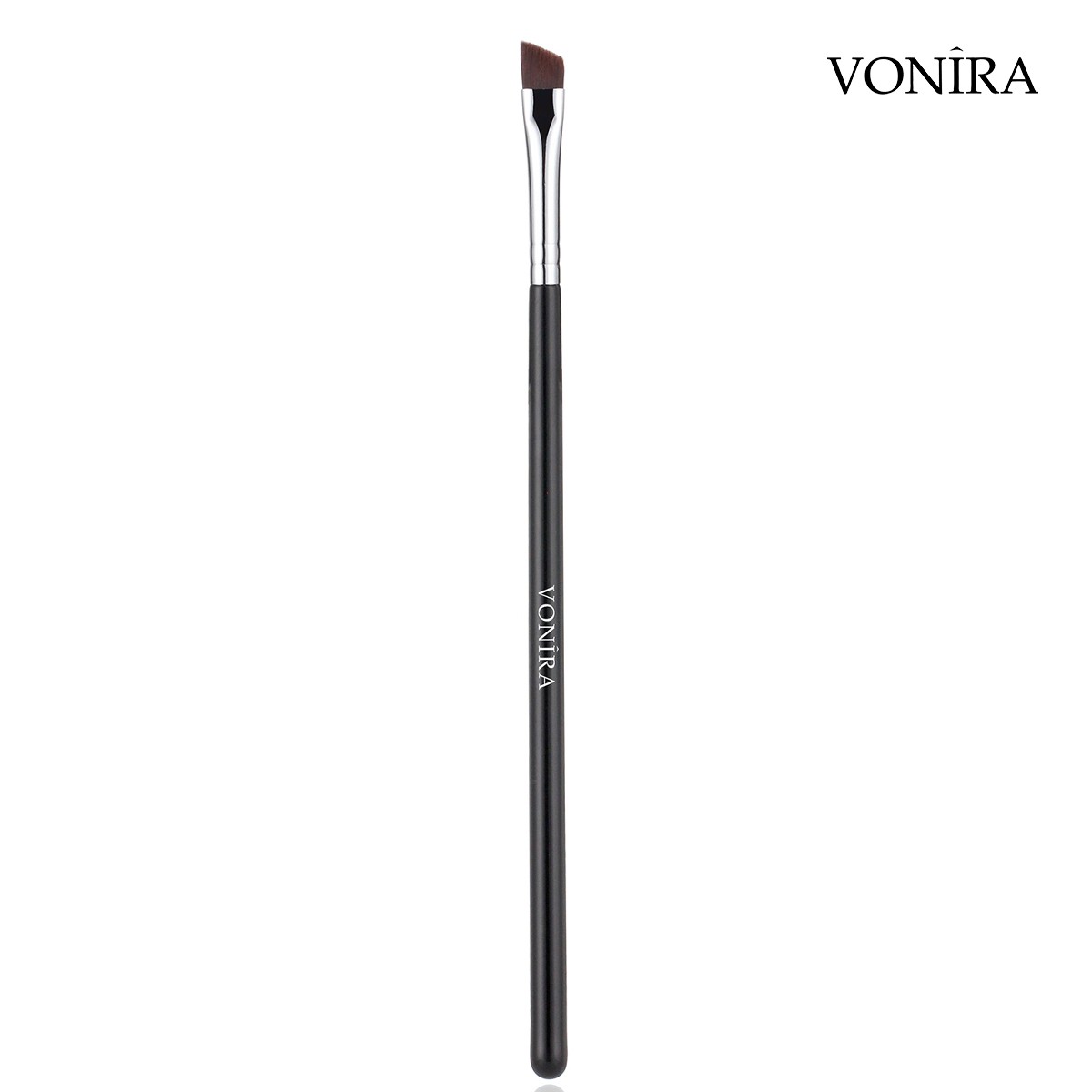 Vonira Beauty Wholesale Angled Eye Liner Brow Brushes With Silver Copper Ferrule Black Handle Custom Private Label Service - Image 3