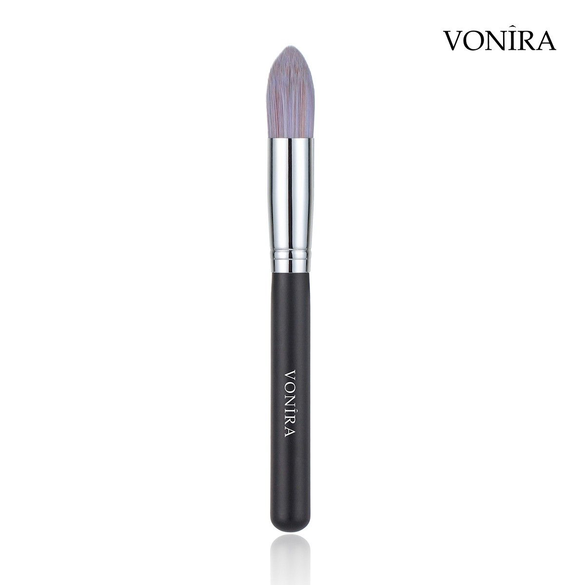 Vonira Beauty Wholesale Colorful Taklon Hair Pointed Foundation Blender Brush With Silver Copper Ferrule Black Handle Custom Private Label Service - Image 1