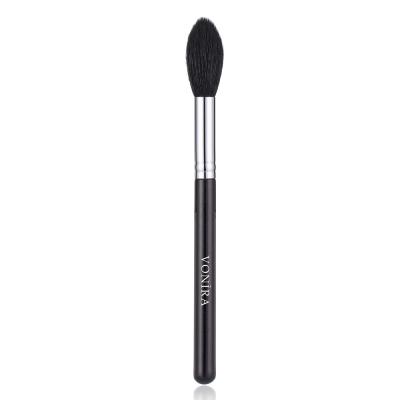 Vonira Beauty Wholesale Flamed Highlight Makeup Blending Brush With Silver Copper Ferrule Black Handle Custom Private Label Service