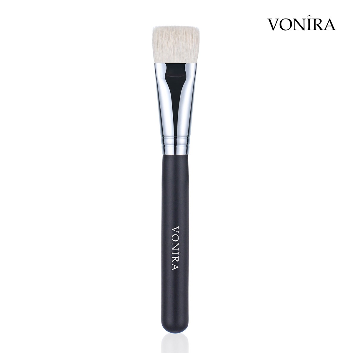 Vonira Beauty Wholesale Flat Cheek Bone Definer Contouring Makeup Brush With Silver Copper Ferrule Black Handle Custom Private Label Service