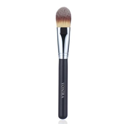 Vonira Beauty Wholesale High Quality Flat Foundation Over Cover Brush With Silver Copper Ferrule Black Handle Private Label Service