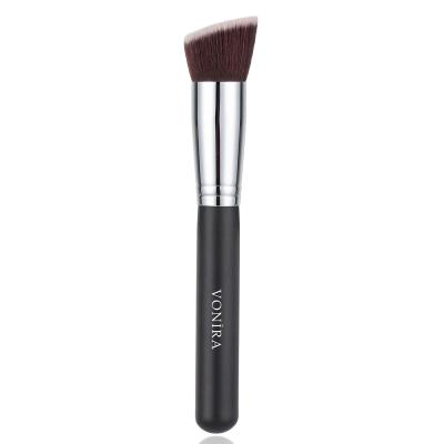 Vonira Beauty Wholesale Large Flat Angled Kabuki Brush With Copper Ferrule Wooden Handle Custom Logo Private Label