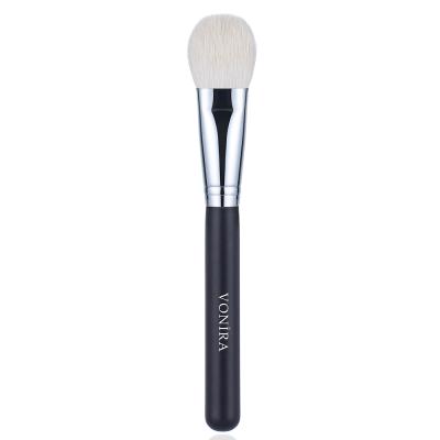 Vonira Beauty Wholesale Luxe Natural White Goat Hair Face Cheek Finishing Brush With Silver Copper Black Handle Custom Private Label Service