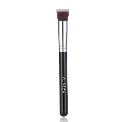 Vonira Beauty Wholesale Luxury Detail Foundation Liquid Touch Concealer Brush With Silver Brass Ferrule Black Handle Custom Private Label