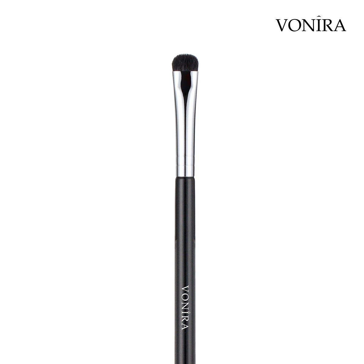Vonira Beauty Wholesale Short Eye Shadow Smudge Brush With Silver Copper Ferrule Black Handle Custom Private Label Service