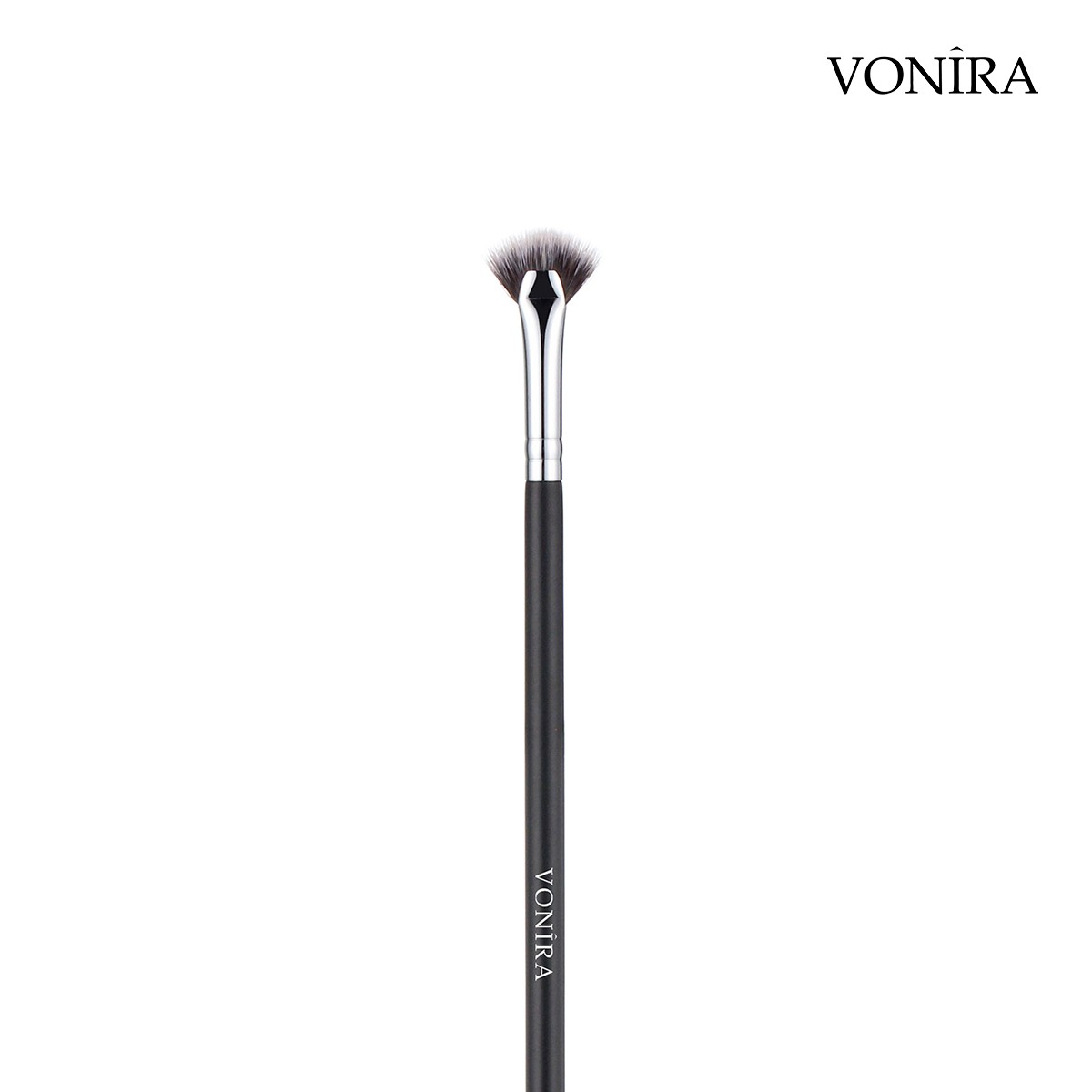 Vonira Beauty Wholesale Makeup Small Lash Fan Brush With Copper Ferrule Custom Private Logo Name Printing