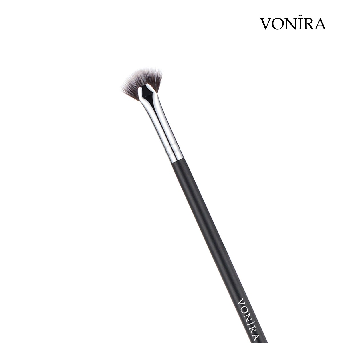 Vonira Beauty Wholesale Makeup Small Lash Fan Brush With Copper Ferrule Custom Private Logo Name Printing