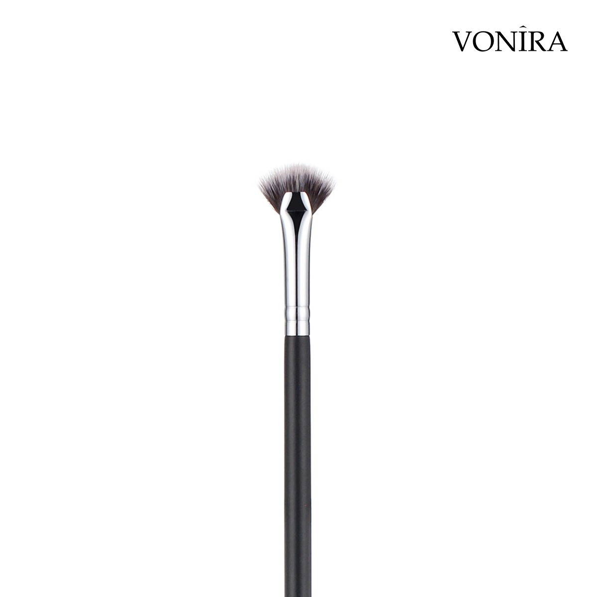 Vonira Beauty Wholesale Makeup Small Lash Fan Brush With Copper Ferrule Custom Private Logo Name Printing