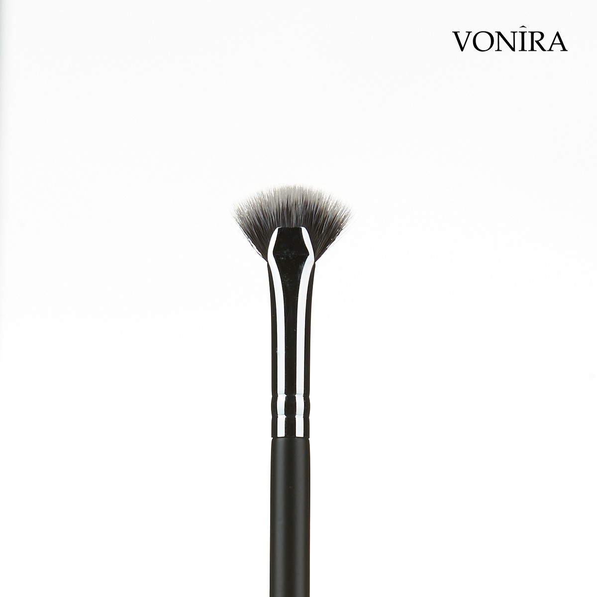Vonira Beauty Wholesale Makeup Small Lash Fan Brush With Copper Ferrule Custom Private Logo Name Printing