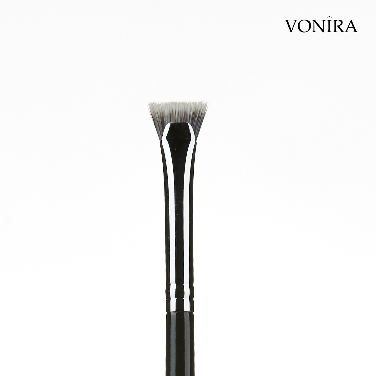 Vonira Beauty Wholesale Makeup Small Lash Fan Brush With Silver Copper Ferrule Custom Private Logo Name Printing
