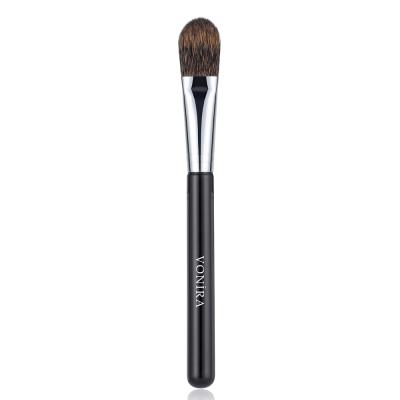 Vonira Beauty Wholesale Natural Animal Squirrel Hair Flat Makeup Blush Brush With Silver Copper Ferrule Black Handle Custom Private Label Service