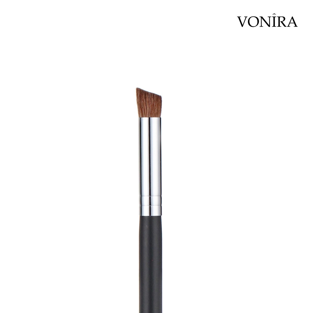 Vonira Beauty Wholesale Natural Round Flat Angled Edge Eye Shadow Brush With Custom Logo Name Private Label
