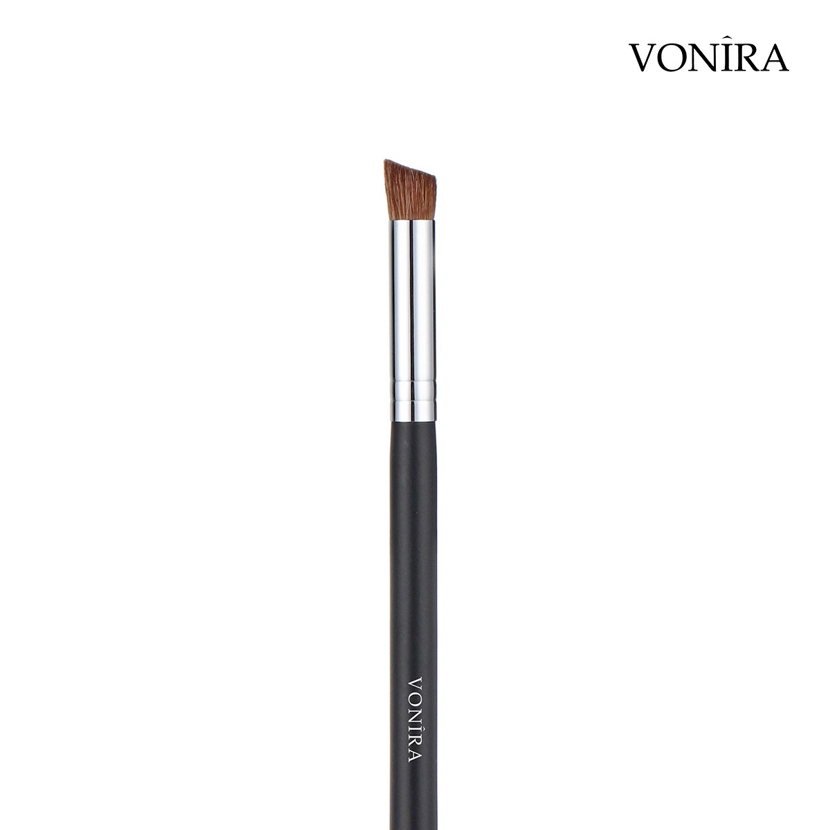 Vonira Beauty Wholesale Natural Round Flat Angled Edge Eye Shadow Brush With Custom Logo Name Private Label