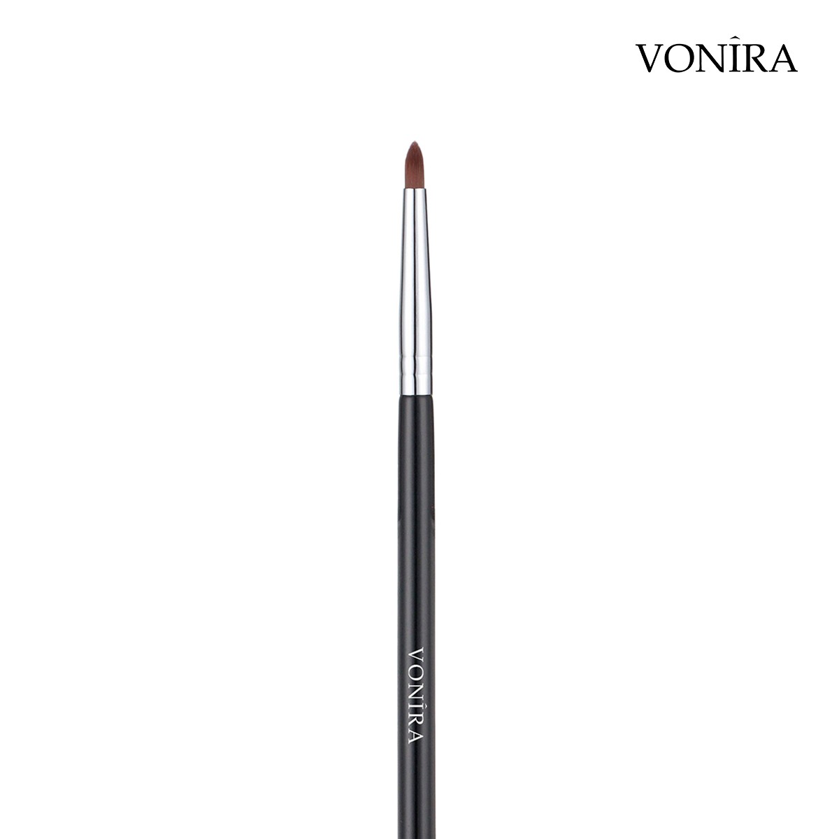 Vonira Beauty Wholesale Precision Pointed Eye Liner Lip Brush With Silver Copper Ferrule Black Handle Custom Private Label Service