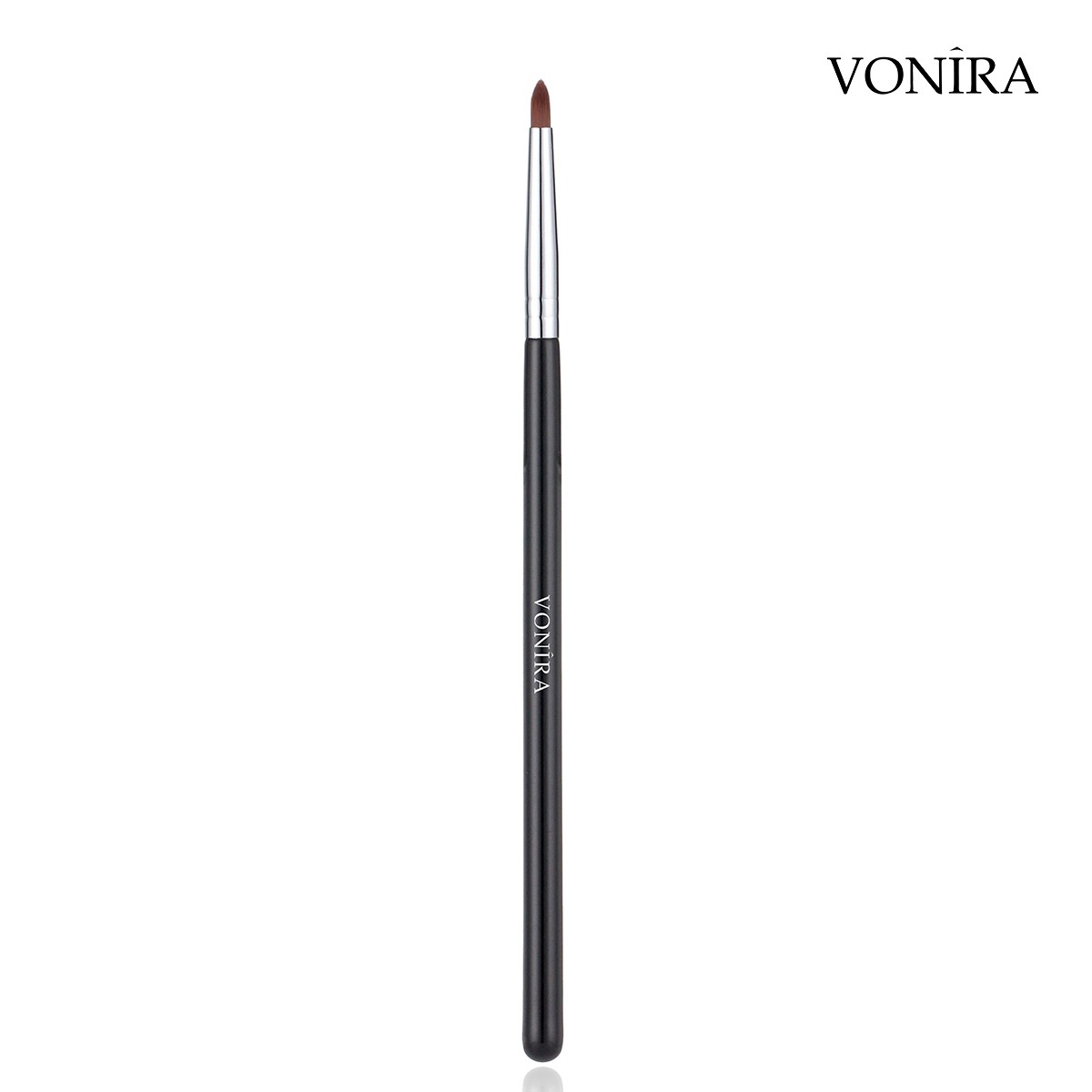 Vonira Beauty Wholesale Precision Pointed Eye Liner Lip Brush With Silver Copper Ferrule Black Handle Custom Private Label Service
