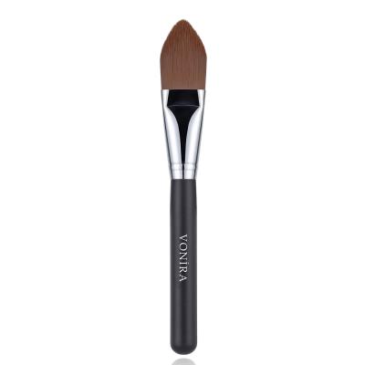 Vonira Beauty Wholesale Precision Sharp Pointed Makeup Foundation Brush With Silver Copper Ferrule Black Handle Custom Private Label Service