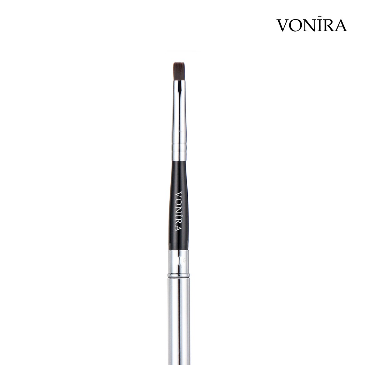 Vonira Beauty Wholesale Retractable Flat Lip Makeup Brush With Silver Copper Ferrule Black Handle Custom Private Label Service - Image 2
