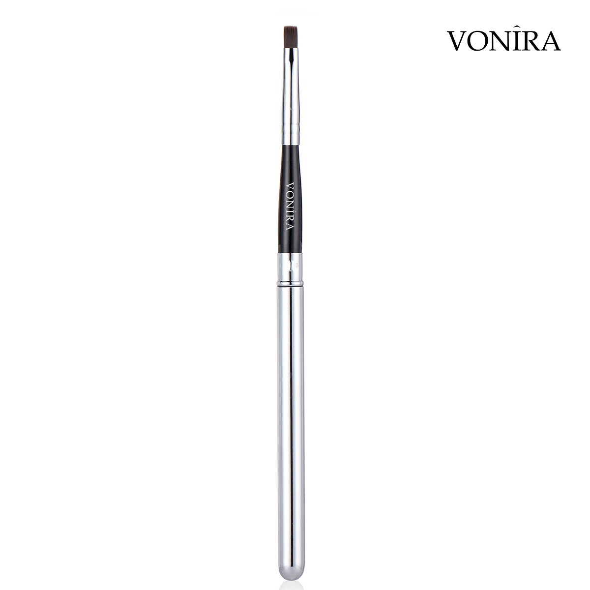 Vonira Beauty Wholesale Retractable Flat Lip Makeup Brush With Silver Copper Ferrule Black Handle Custom Private Label Service - Image 3