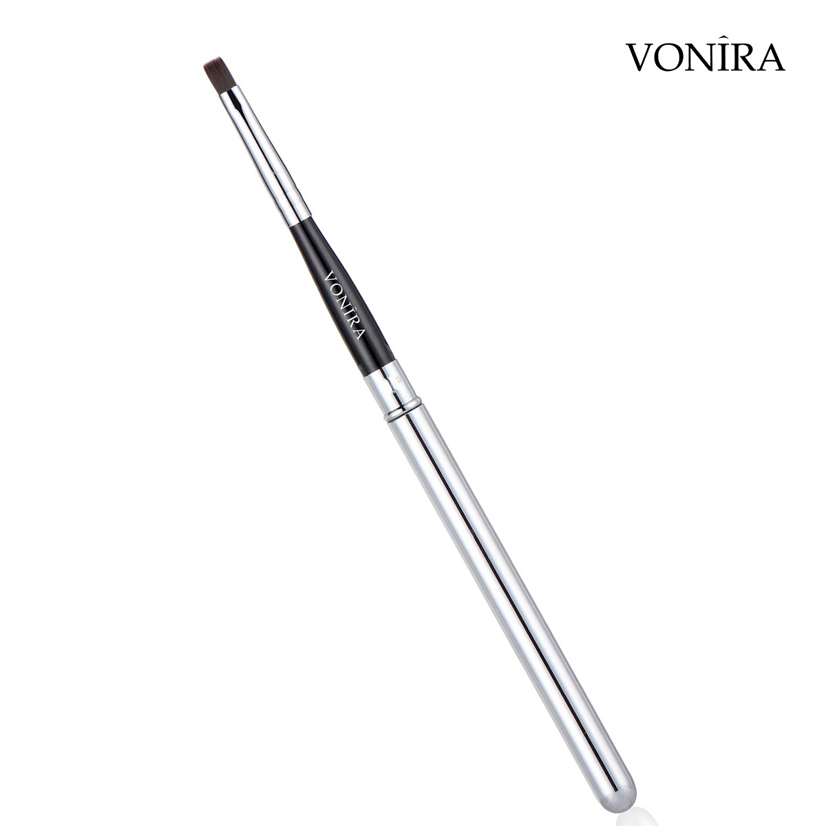 Vonira Beauty Wholesale Retractable Flat Lip Makeup Brush With Silver Copper Ferrule Black Handle Custom Private Label Service - Image 4