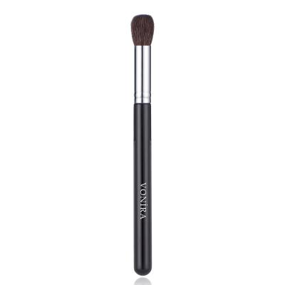 Vonira Beauty Wholesale Small & Round Highlighter Brush With Silver Copper Ferrule Black Handle Custom Private Label Service