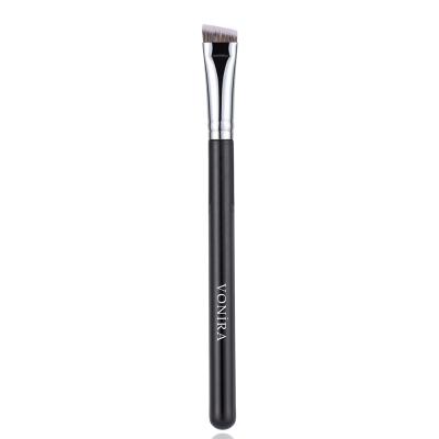 Vonira Beauty Wholesale Small Flat Angled Contour Brush With Silver Copper Ferrule Black Handle Custom Private Label Service