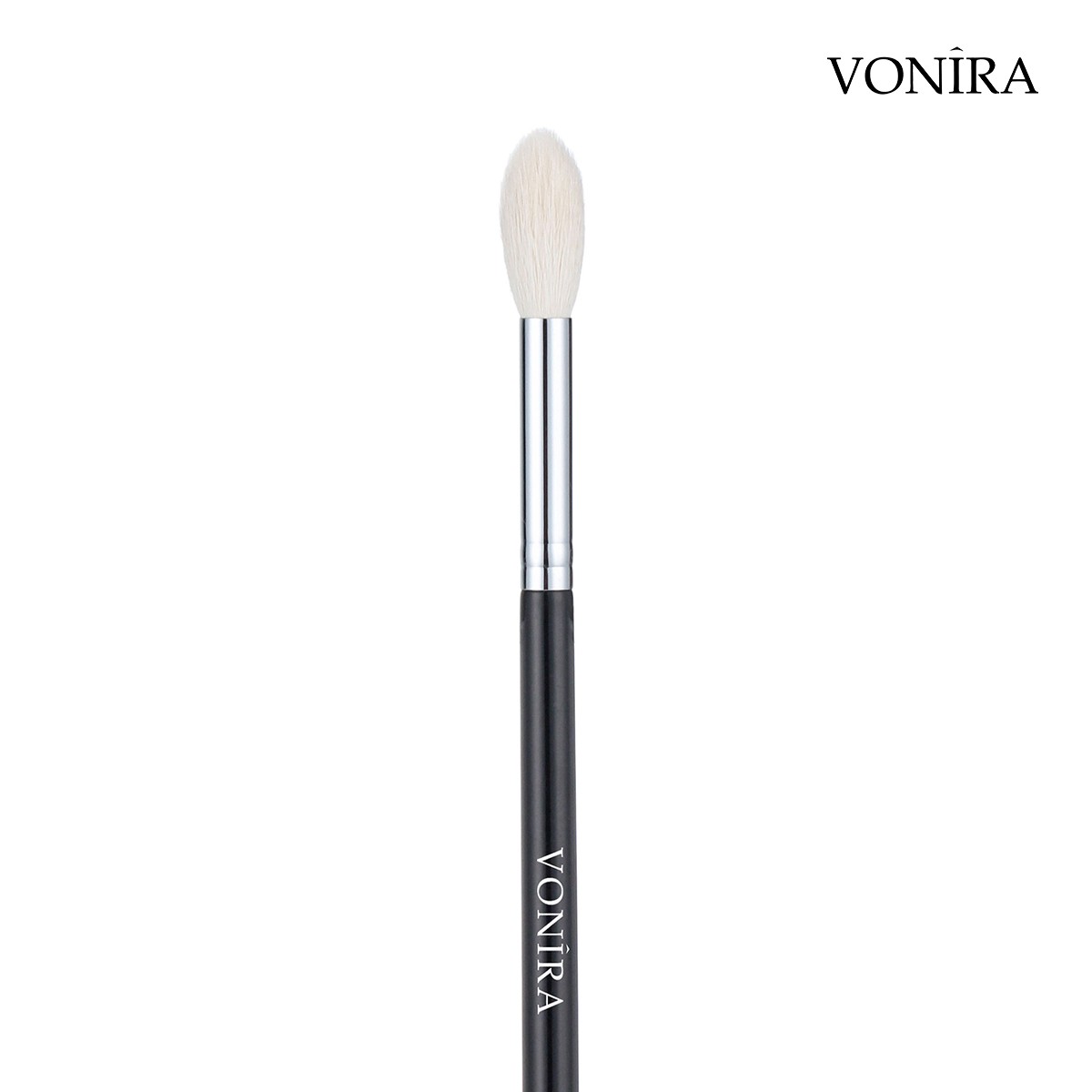 Vonira Beauty Wholesale Small Tapered Highlighter Makeup Brush With Silver Copper Ferrule Black Handle Custom Private Label Service