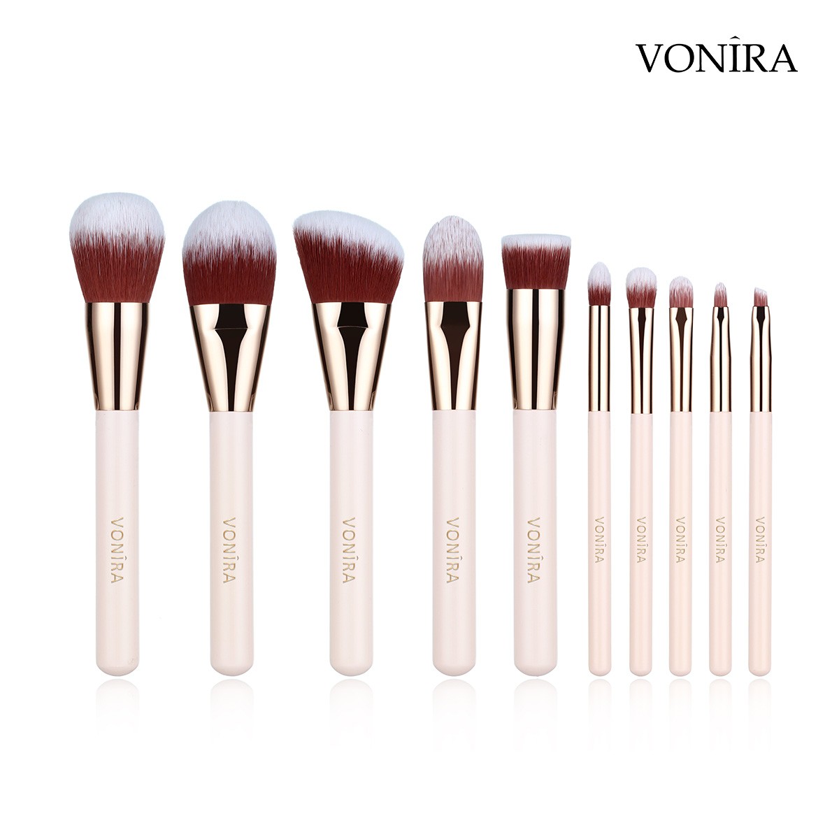 Vonira Brushes Manufacturer Custom Logo Premium Luxury 10pcs Vegan High Quality Wholesale Private Label OEM ODM Makeup Brush Set