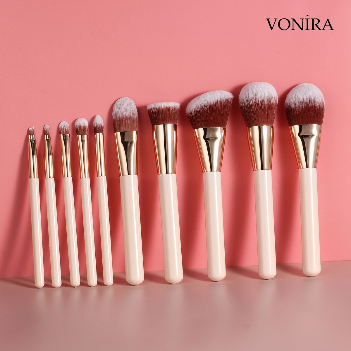 Vonira Brushes Manufacturer Custom Logo Premium Luxury 10pcs Vegan High Quality Wholesale Private Label OEM ODM Makeup Brush Set