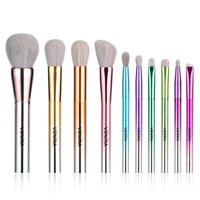 Vonira Colorful Makeup Brushes Set Professional Make up Brush 10Pcs Premium Foundation Kabuki Powder Blush Eyeshadow Brushes OEM