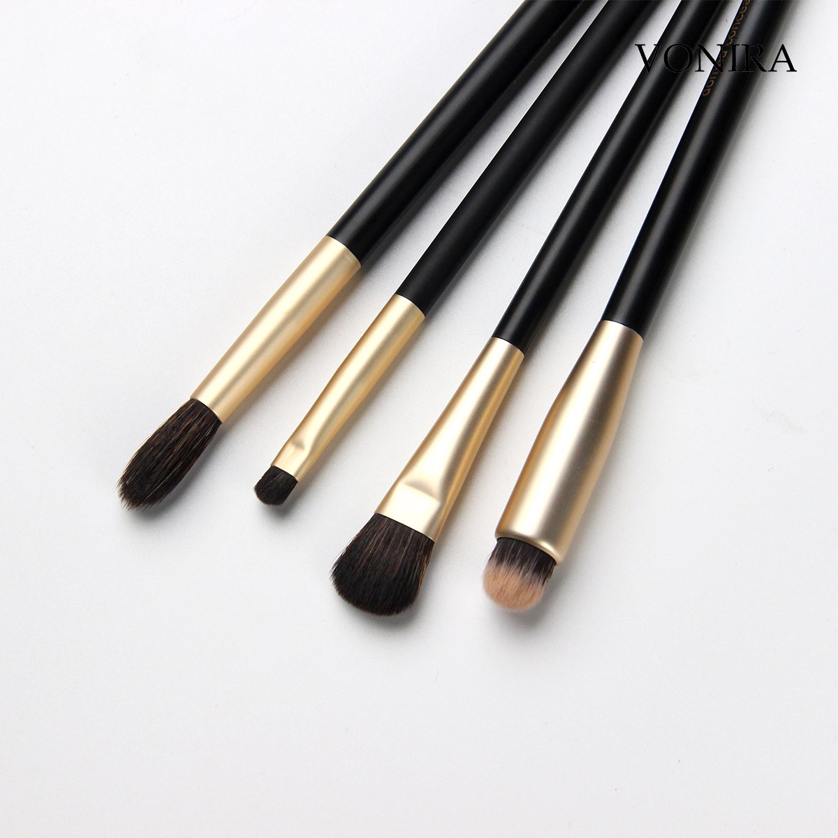 Vonira Custom Private Label Pro 22 Pcs Makeup Brush Set Powder Foundation Cosmetic Tool Set Pinceaux De Maquillage With Gold Ferrule Angle Metal Handles