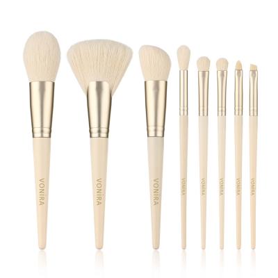 Everyday Essentials Pack of 9 Makeup Brush Set (Face+Eyes) Nude Beige Color by Vonira Beauty Manufacturer