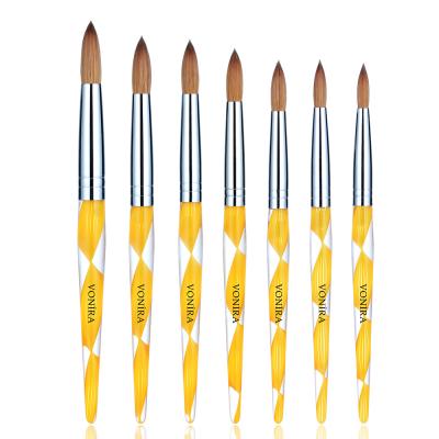 Vonira Beauty Factory Professional 100% Kolinsky Acrylic Nail Art Brush Custom Private Label Round #8 #10 #12 #14 #16 #18 #20