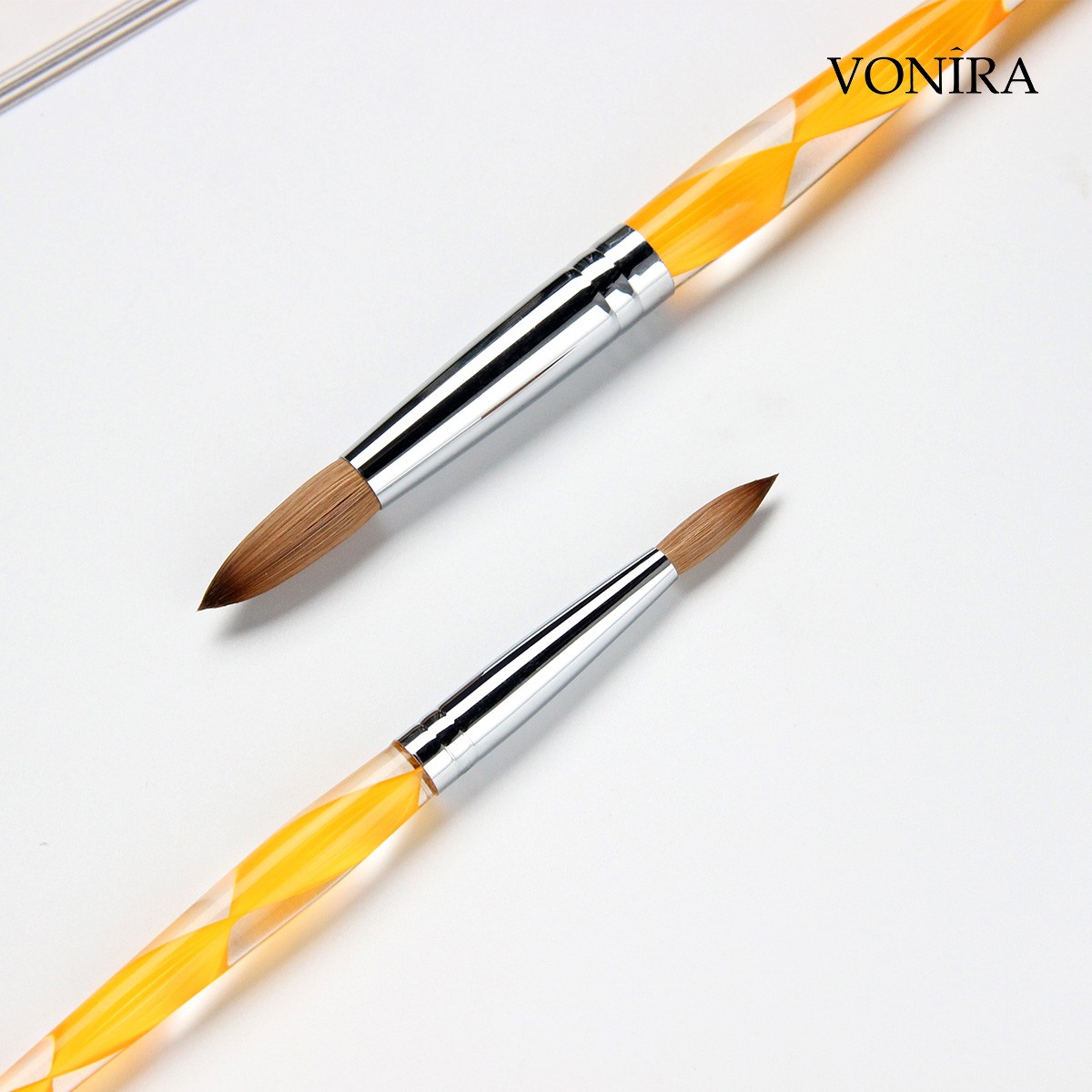Vonira Beauty Factory Professional 100% Kolinsky Acrylic Nail Art Brush Custom Private Label Round #8 #10 #12 #14 #16 #18 #20