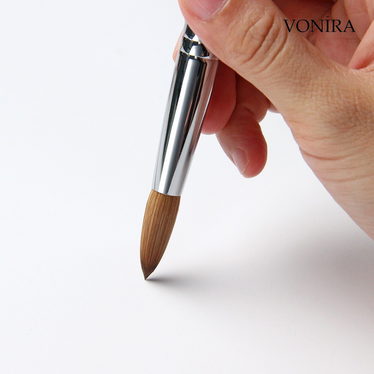 Vonira Beauty Factory Professional 100% Kolinsky Acrylic Nail Art Brush Custom Private Label Round #8 #10 #12 #14 #16 #18 #20