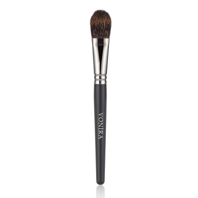 Vonira Beauty Luxury Squirrel Hair Multi-Tasker Powder & Cheekbone Blush Make Up Brush With Silver Copper Black Handle Custom Private Label