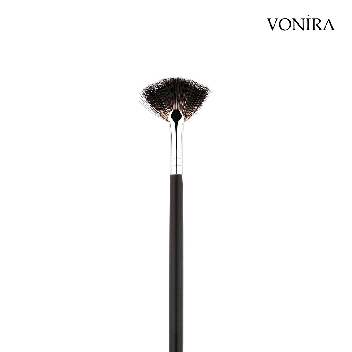 Vonira Beauty Makeup Medium Highlighting Fan Brush With Natural Hair Copper Ferrule Private Label Custom Logo Name OEM