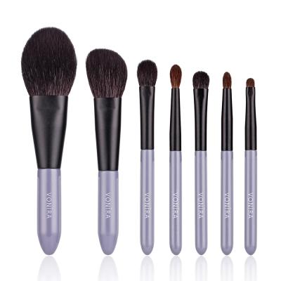 Vonira Mini Travel Cosmetic Brushes Set Natural Goat Pony Hair Portable Brush Set