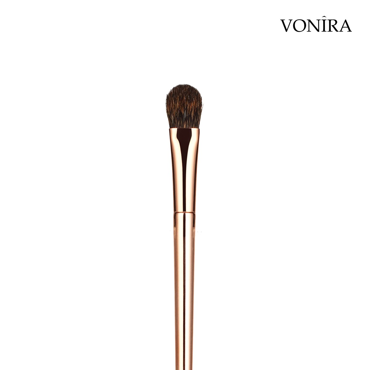 Vonira Natural Animal Squirrel Hair All Over Eyeshadow Brush With Rosy Copper Ferrule ABS Plastic Handle